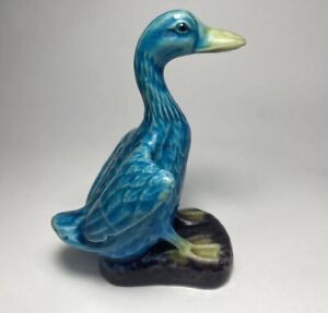 Vintage Chinese Turquoise Duck Porcelain