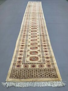 Vintage Indian Long Runner 475x80 Cm Bokhara Wool Rug Tribal Handmade