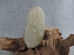 Antique Chinese Hetian Jade Statue Hand Carved Old Jade Pendant