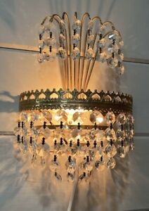 Antique Sconce Vintage Sconce Brass Waterfall Crystal Chandelier Wall Lamp One