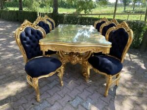 Italian Baroque Style Dining Table With 6 Dining Chairs Made To Order
