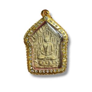 Phra Khun Paen Lp Tim Wat Lahanrai Embed Takrud Micron Gold Case Thai Amulet