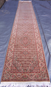 Excellent Silk Wool Tabrizz Hand Knotted Runner Oriental Rug 2 6 X 14 4 