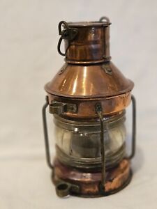 Vintage Original Maritime Ship Anchor Old Copper Marine Working Kerosene Lamp