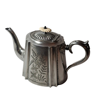 Antique Victorian Silverplate Teapot Engraved Filial Daniel Arter