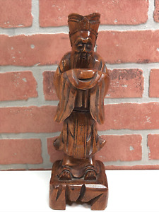 12 Chinese Carved Wood Figure Sculpture Confucius Republic Of China Buddha