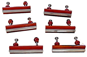 6 Art Deco Bakelite Catalin Chrome Cabinet Dresser Drawer Handle Pull Knob Vtg