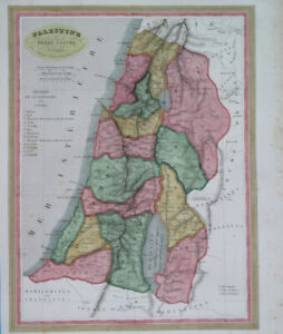 1837 Original Map Holy Land Palestine Israel Jordan Lebanon Jerusalem Tel Aviv