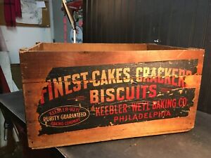 General Store Finest Biscuits And Crackers Wood Shipping Crate Paper Label
