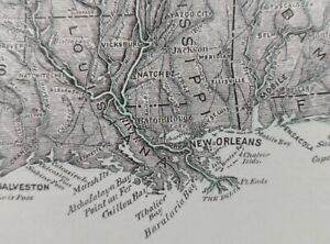 Vintage 1901 Topographical United States Map 22 X14 Old Antique Original Usa