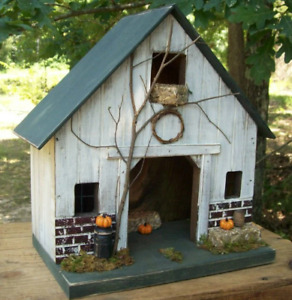 Barn Fall Barn Lighted House Pumpkins Primitive Birdhouse Fall Decor Fall