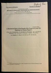 1929 Bacteriology Author Signed Offprint Biochemical Yeast Growth Women Science