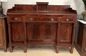 Antique American Empire Flame Mahogany Sideboard Buffet Server 19th Century