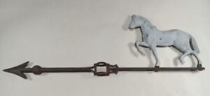 Antique Weathervane Lightning Rod Arrow Zinc Horse Primitive Folk Art