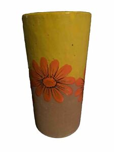 Bitossi Italian Pottery By Aldo Londi Rosenthal Netter Cylinder Daisy Vase