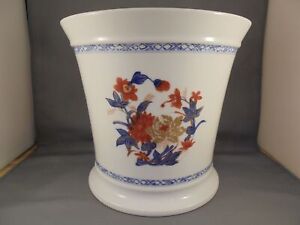 Large Raynaud Limoges France Porcelain Jardiniere Cachepot Hp Floral 8 1 4 Diam