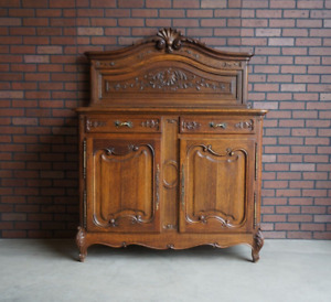 Antique French Country Oak Buffet French Provincial Sideboard