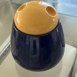 Cookie Jar Ceramics Blue Yellow Original 1970 S Ufo Space Age Vintage Rare Mcm