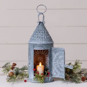 Revere Candle Lantern In Weathered Zinc 15 Inch