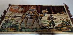 Antique Hand Woven Tapestry Middle Eastern Scene