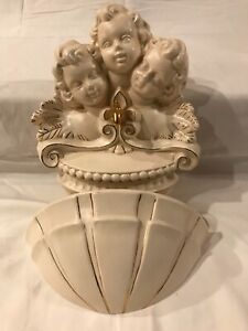 Vintage Cherubs Wall Sconce And Shelf 1930 S 1950 S