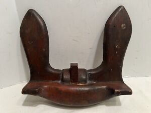 Vintage Industrial Wood Foundry Half Mold Boat Anchor
