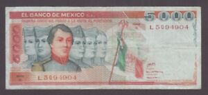 Mexico P 71 4904 5000 5 000 5 000 Pesos 25 3 1980 Serie G Vf Pinholes 2404