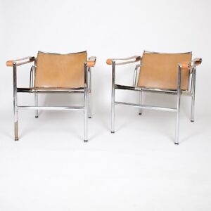 1950 S Authentic Le Corbusier Marked Stendig Lc1 Basculant Chairs Thonet Cassina