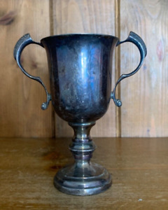 Vintage Not Engraved Silver Plate Trophy Loving Cup Trophies Trophy