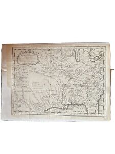 Antique Map Carte De La Lousiane Et Pays Voifins 1757