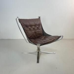 Danish Chrome Falcon Chair Sigurd Resell Ressell 60s 70s Midcentury Brown 4007