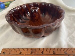 Early 19th Century Pa Redware Manganese Iaafa Mold Primitive Pudding Jelly 7 
