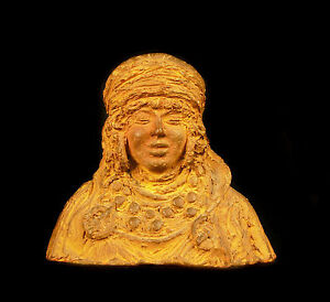 Bust Of Young Woman Muslim C 1900 Terracotta Sculpture Orientalist 3 7 8in