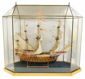 Model Ship Spanish Galleon Large Glass Case Model Great Man Cave Piece 