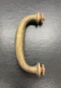 Rare Antique Solid Brass Large Marine Handle 5 1 2 Oa Authentic Old