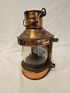 Vintage Original Maritime Ship Masthead Old Copper Marine Working Kerosene Lamp