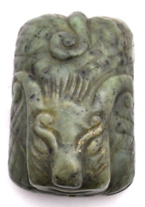 Chinese Green Hardstone Ram Carved Statue Figurine With Stand Primative