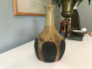 Vintage Mid Century Modern Ceramic Studio Stoneware Abstract Pottery Vase