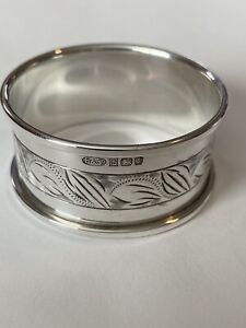 English Sterling Silver Modern Elegant Napkin Ring Broadway Co Birmingham