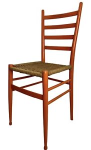 Vintage Gio Ponti Style Orange Chair Made In Italy