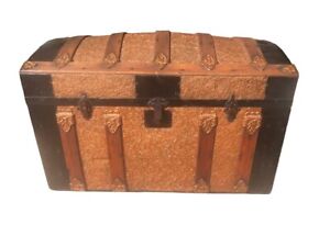 Vintage Steamer Trunk Dome Top Chest