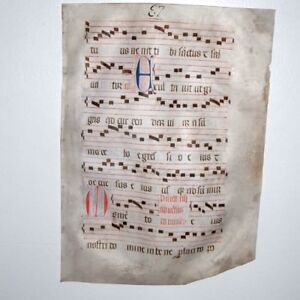 Medieval Illuminated Manuscript Vellum 1440 Ad Gregorian Chant Choral Music Fine