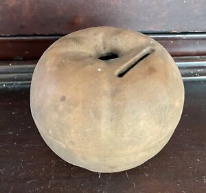Rare Antique Redware Apple Bank Molded In Two Pieces As Is Oh Or Pa 1880s