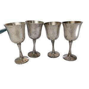 Set Of 4 Vintage Salem Portugal Silver Plated Wine Goblets Chalice Cups 5 5 8 