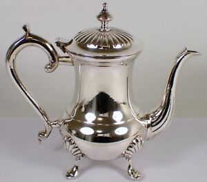 Antique Vtg H O L Signed Epns Silverplate Footed Individual Coffee Pot Teapot