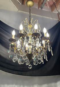 Restored Antique Vtg French Louis Xv Style Crystal Chandelier 10 Light 20s 30 40