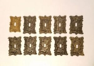Vintage Lot Of American Tack Hardware Floral Rose Brass Switch Covers
