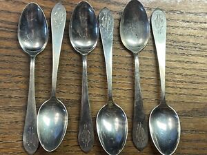 1932 Manchester Sterling Silver Spoon Lot Of 6 122g Pilgrim Jewelry Parts 925