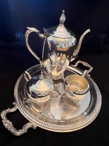 Beautiful Vintage Fb Rogers Silver Tea Set Free Shipping 