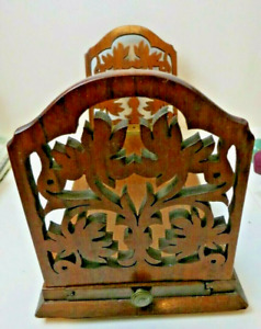 1880s Victorian English Rosewood Antique Folding Bookends Book Rack 12 To 20 